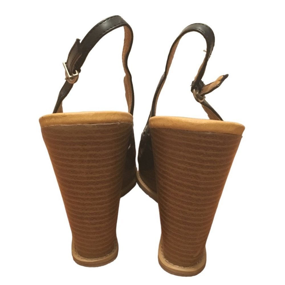 Cute Bamboo Slingback Wedges - Picture 4 of 6